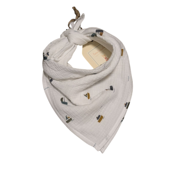 Foulard en gaze de coton motifs bateaux
