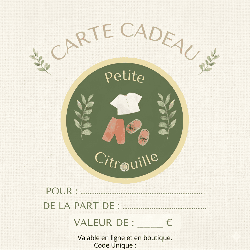 CARTE CADEAU "Petite Citrouille"