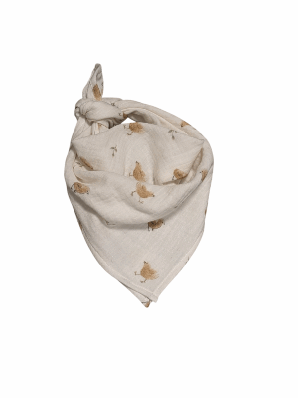 foulard gaze de coton poussins jaunes