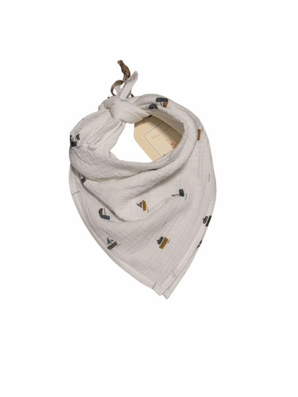 Foulard en gaze de coton motifs bateaux
