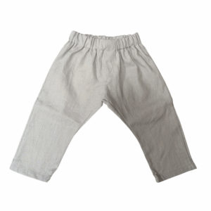 pantalon gris en lin
