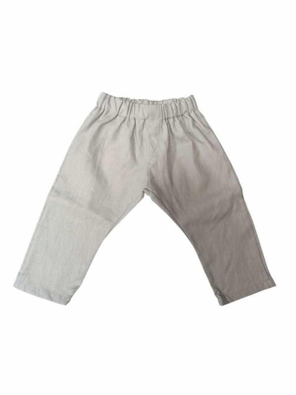 pantalon gris en lin