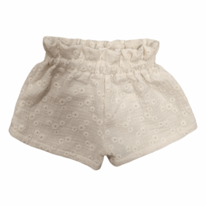 Short blanc en gaze de coton