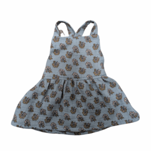 robe bleu à fleur en gaze de coton