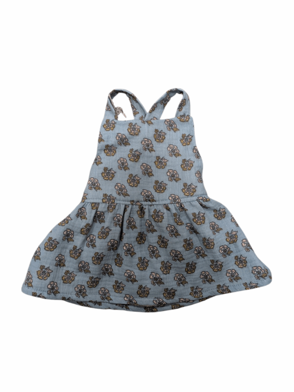 robe bleu à fleur en gaze de coton