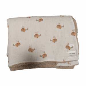 Couverture gaze de coton et en sherpa ourson