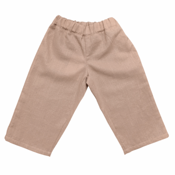 Pantalon rose en lin enfants plus de 3 ans
