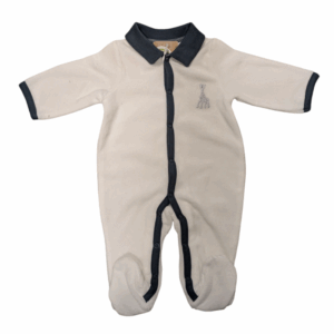 Pyjama en velours blanc col bleu Sophie la girafe
