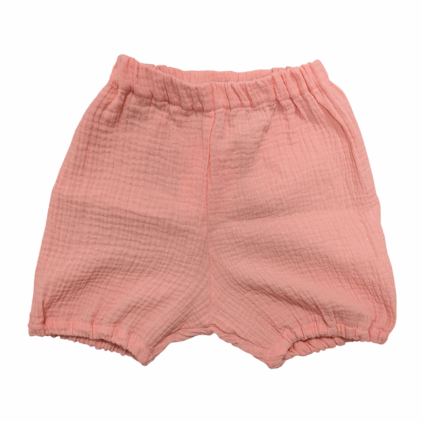 Short rose en gaze de coton