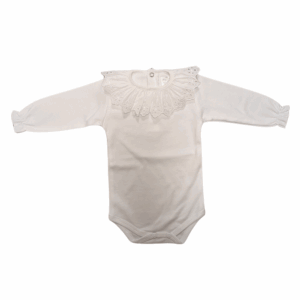 Body en coton grand col plissé