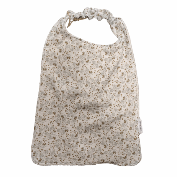 Bavoir en gaze de coton motifs de feuilles