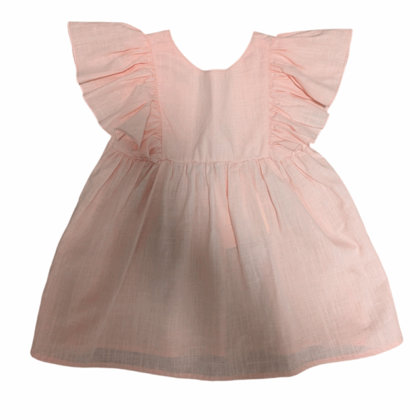 Robe rose en lin pour enfants