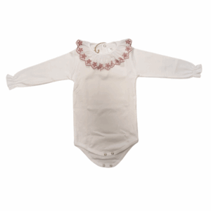 Body en coton avec col rose