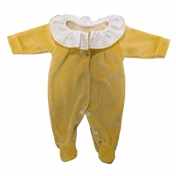Pyjama en velours jaune Petite Citrouille