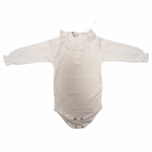 Body blanc en coton petit col