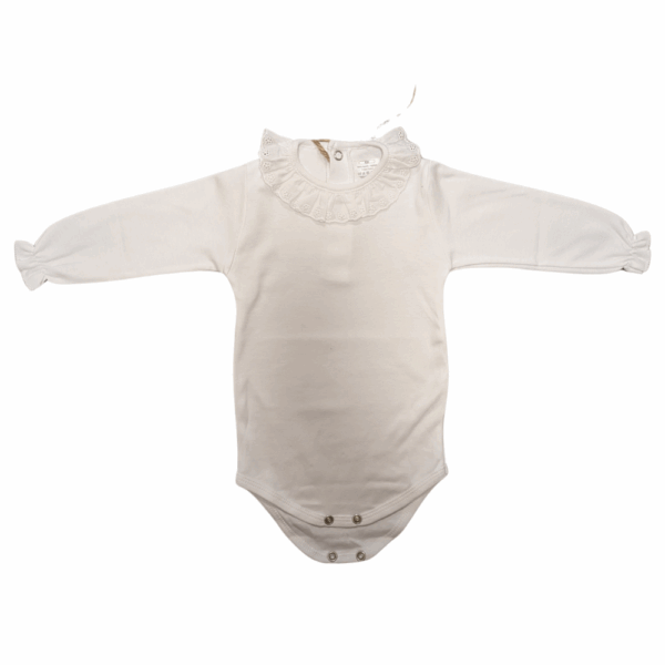 Body blanc en coton petit col