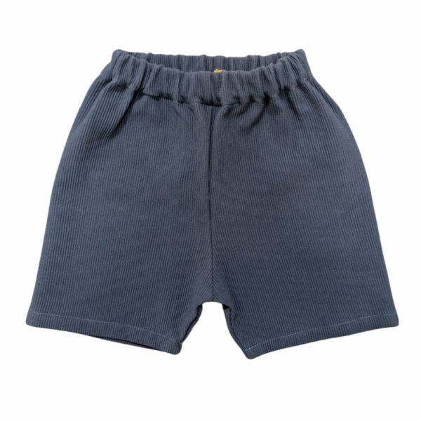 Short bleu en coton et élasthanne
