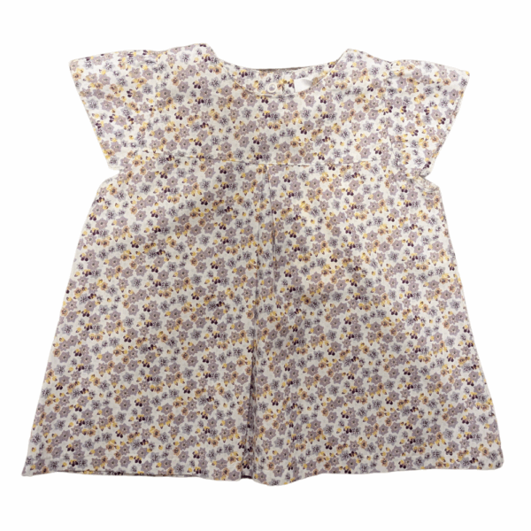 Blouse sans manches fleurs violettes