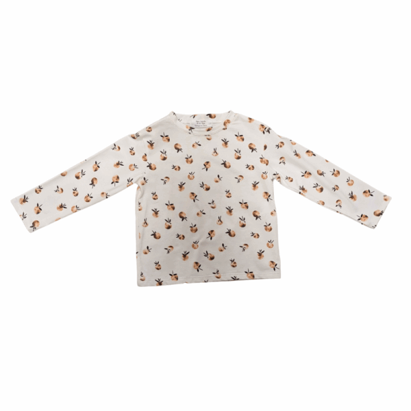 T-shirt manches longues en coton avec pêches