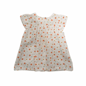 Blouse sans manches avec fleurs oranges