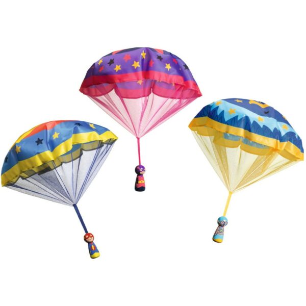 personnages en bois parachutistes