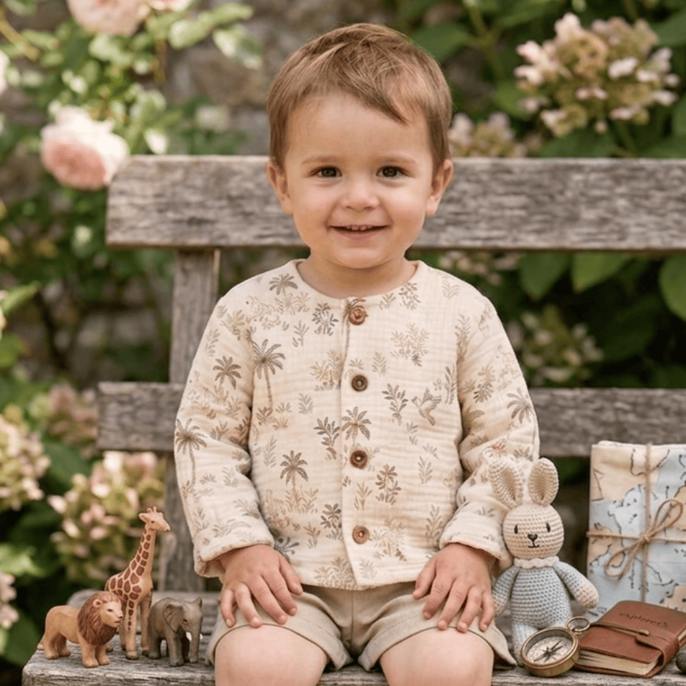 Chemise en gaze de coton - Safari🦒