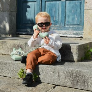 pantalon marron en lin