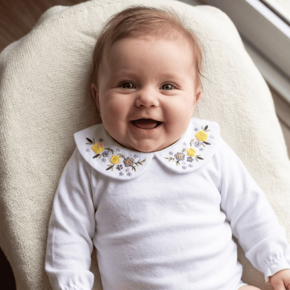 Body Maria fleurs brodée Jaune