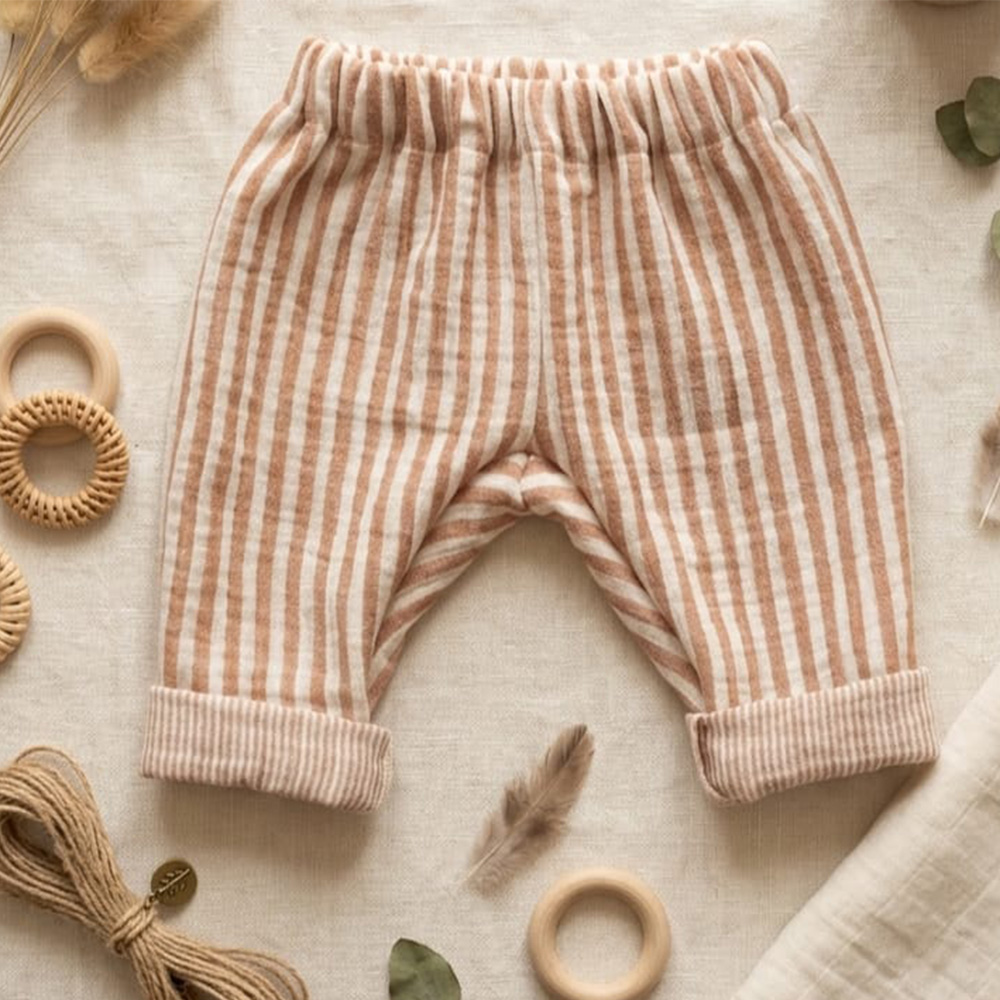 Pantalon rayé camel