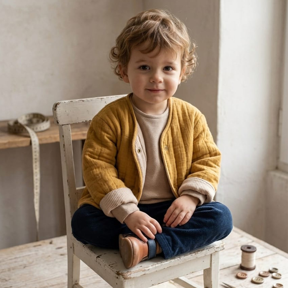 Veste réversible matelassée camel – Image 3