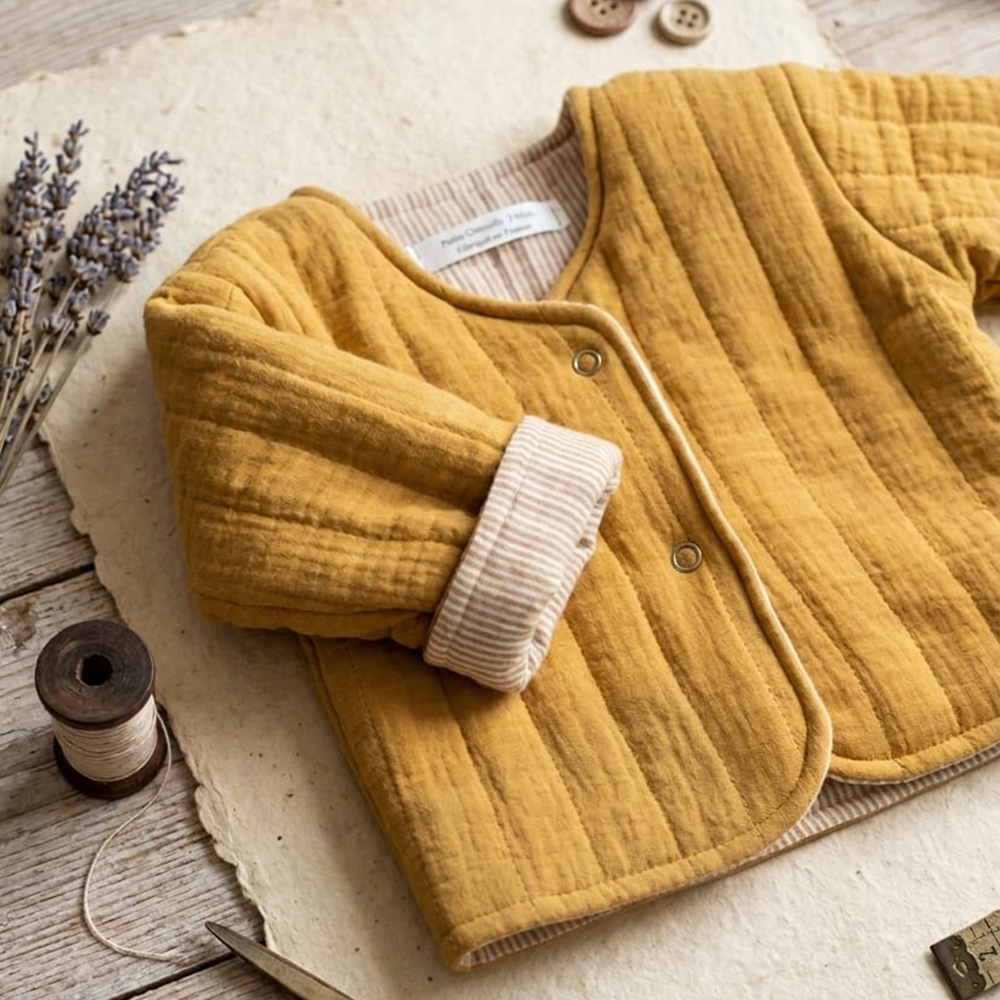 Veste réversible matelassée camel